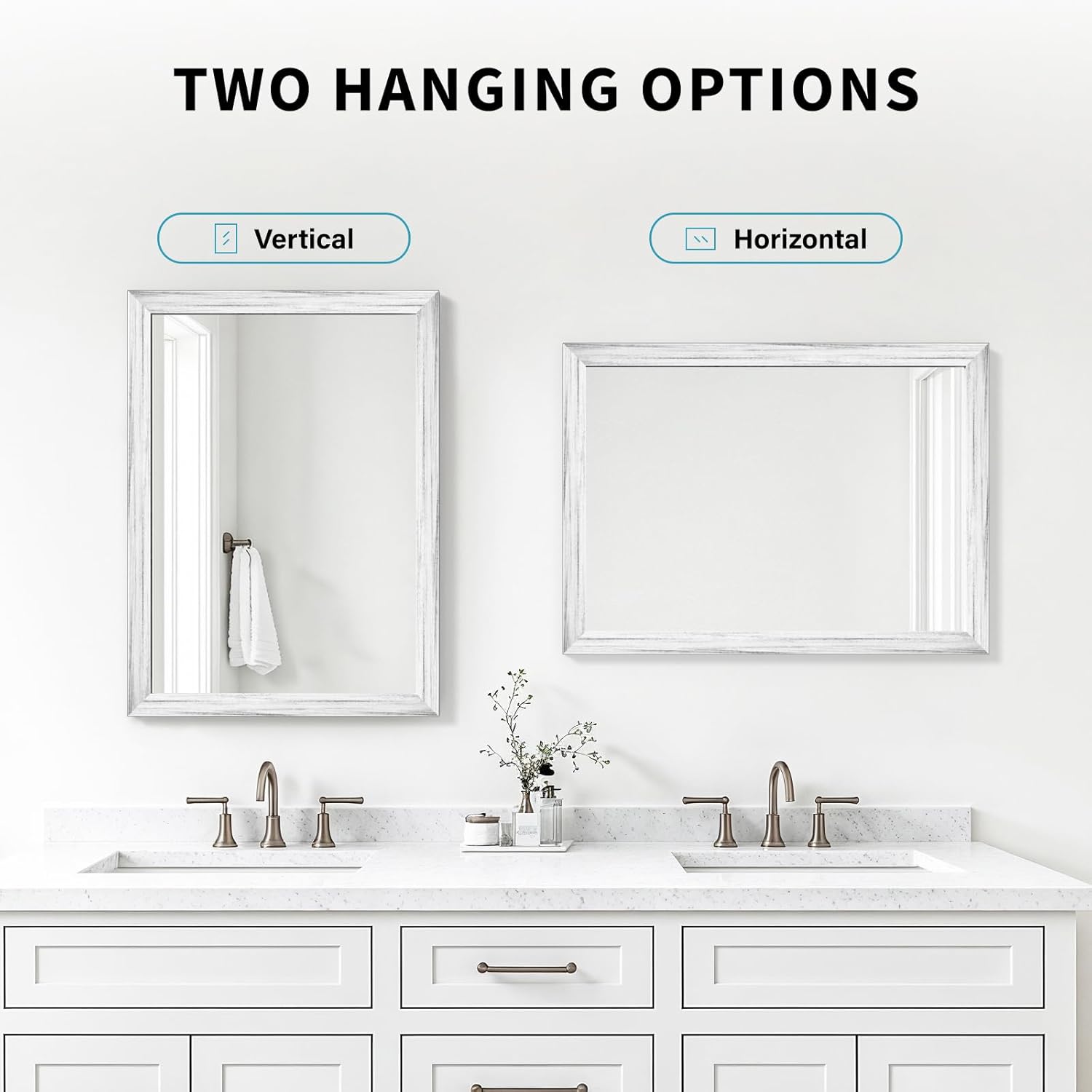 Framed Farmhouse Gold Wall Mirror — 20" - View 7