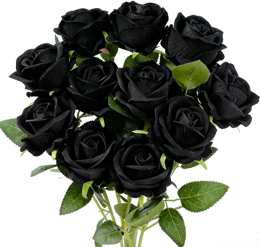 Velvet Luxe Black Artificial Plant — 12pcs Black