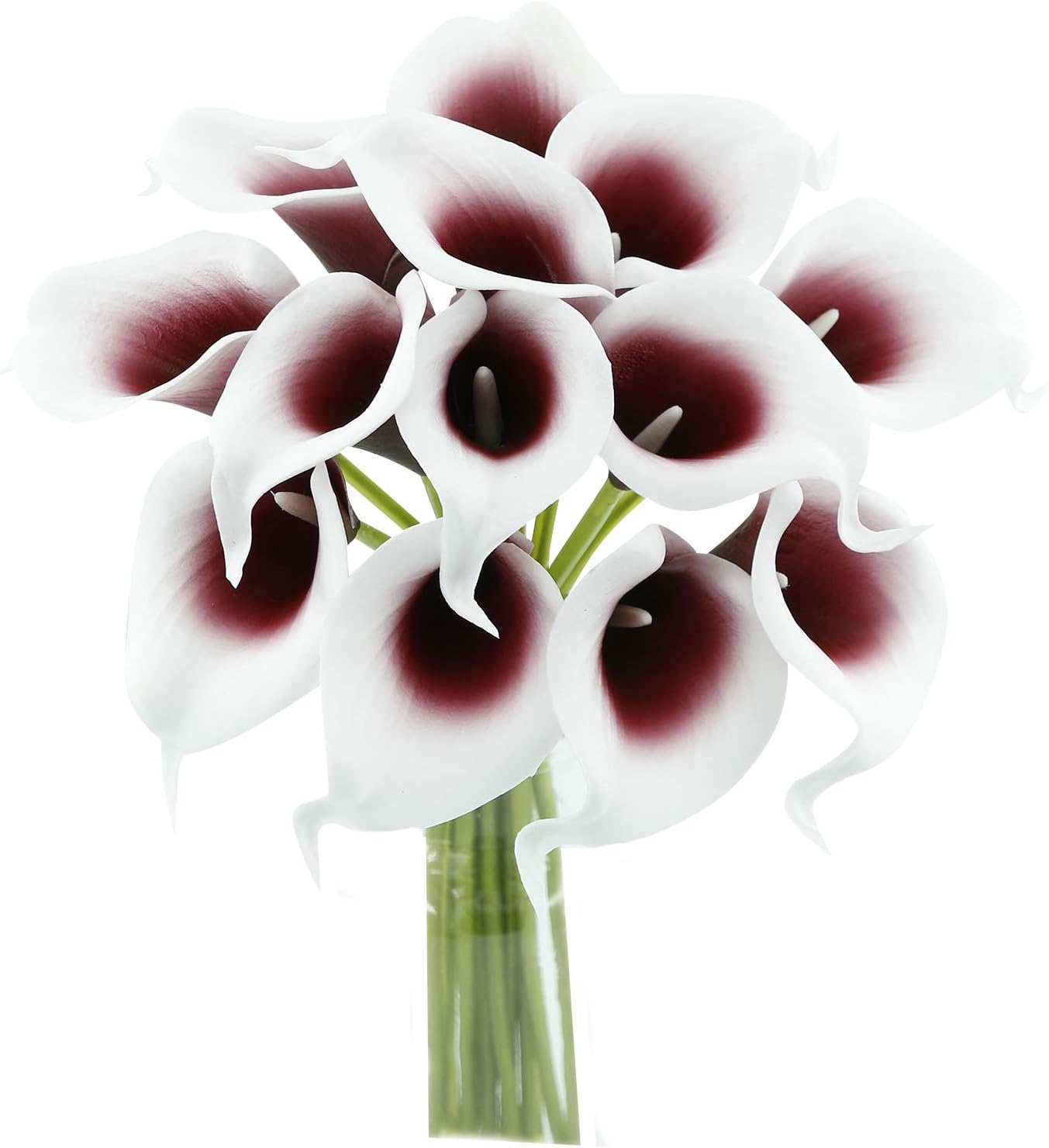 Beige Artificial Flowers — Bright Burgundy Picasso