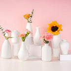 Boho Black Flower Vase — Set of 16 — White-set of 8