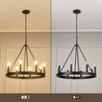 Round Farmhouse Metal Chandelier — 24" - View 5
