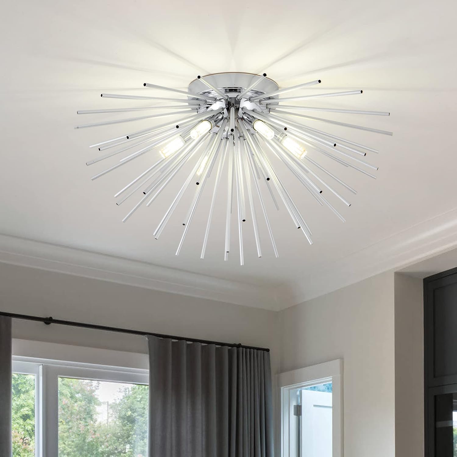 Luxe Black Chandelier — 6-Light — 6-Light