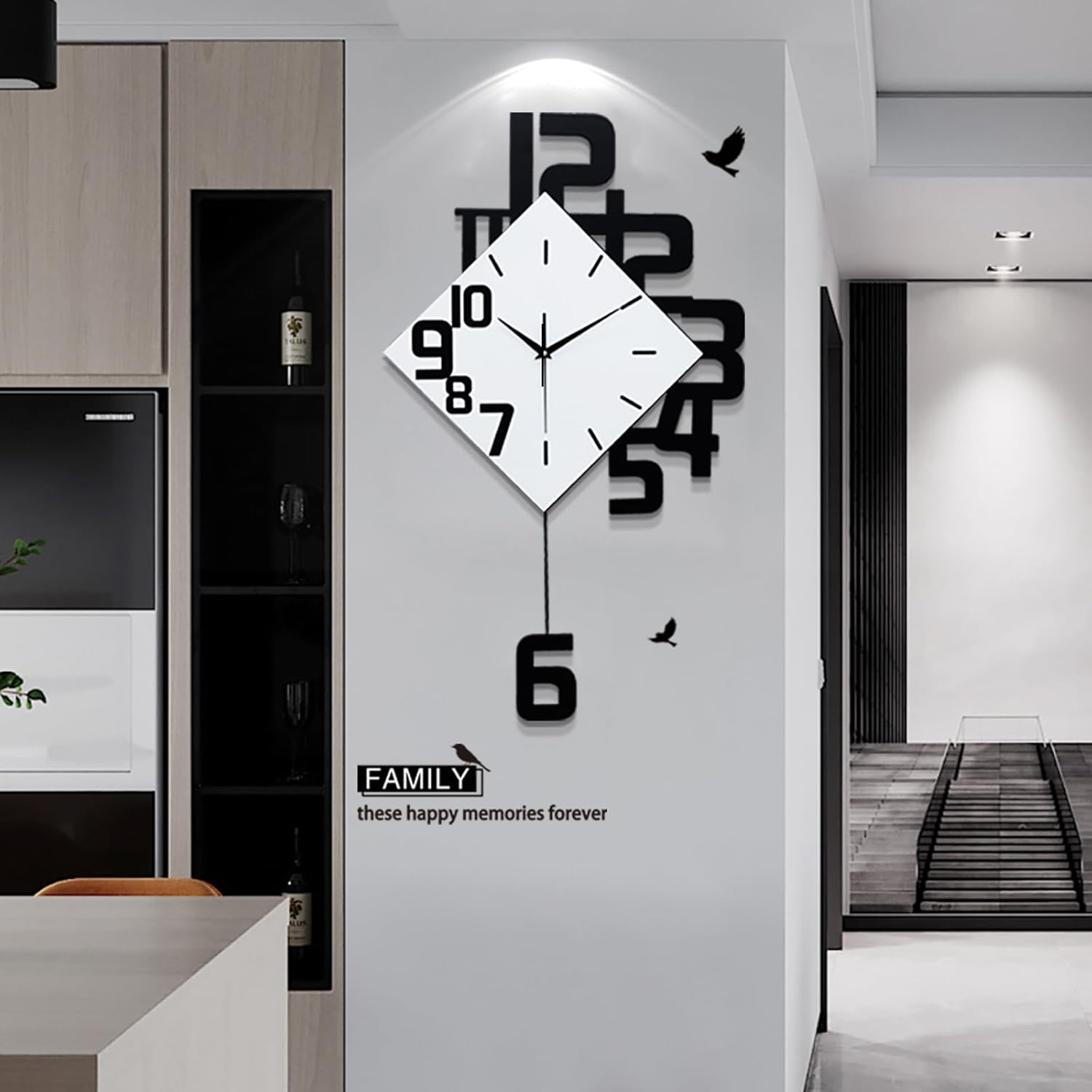 Battery Operated Modern Wood Wall Clock — 30" - View 2