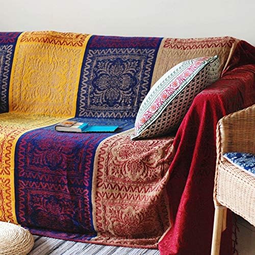 Chenille Boho Black Throw Pillow — 60x75 — Red
