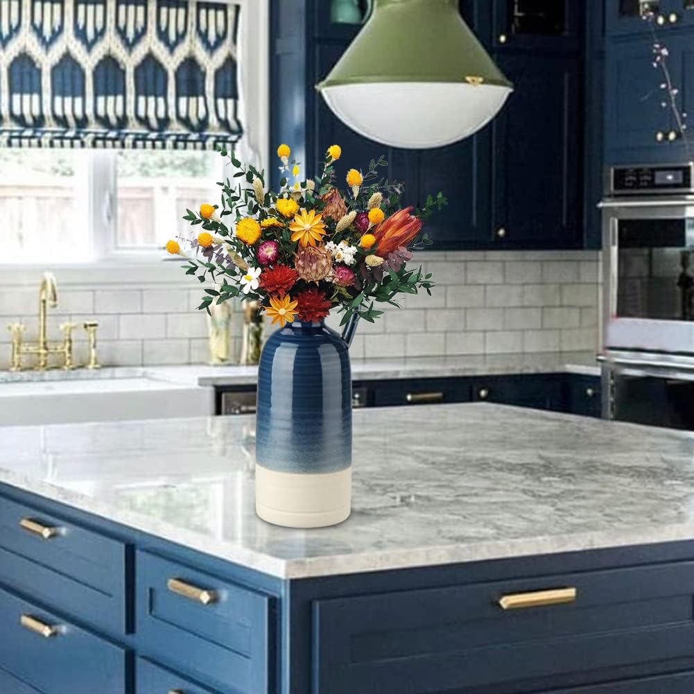 Boho Blue Flower Vase — 12.5" - View 4