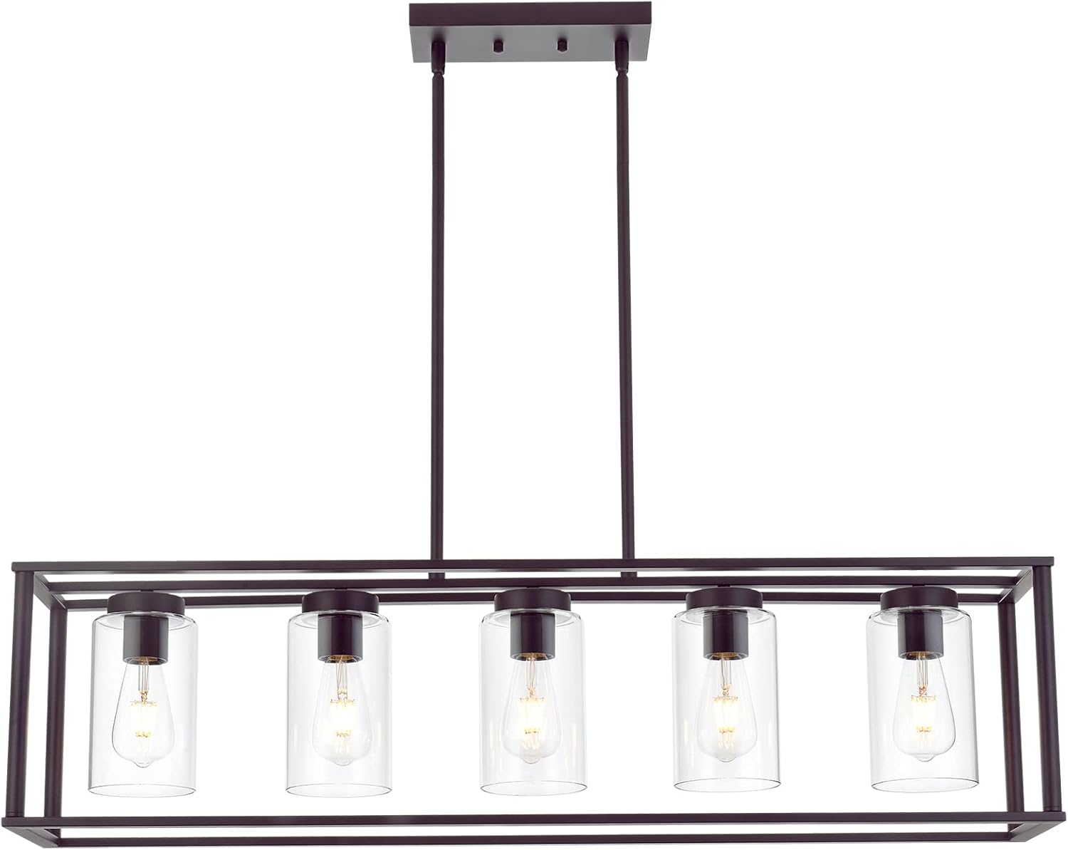 Modern Black Chandelier — 1-Light — Oil-Rubbed Bronze