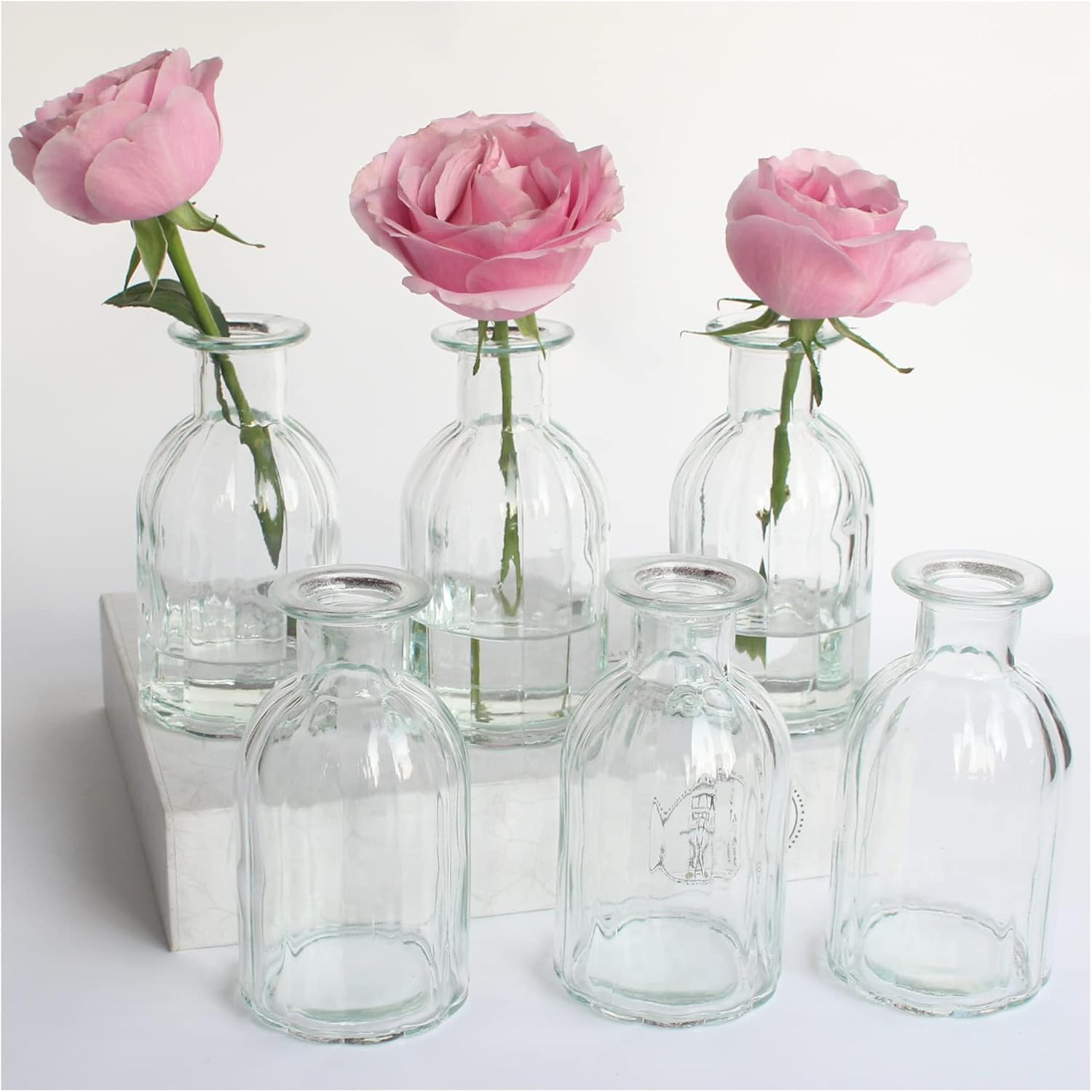 Round Glass Decorative Vase — 2.85" — Clear