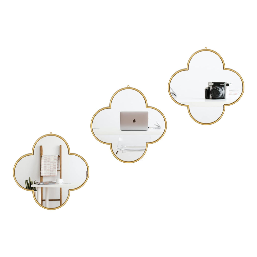 Luxe Black Wall Mirror — Set of 3