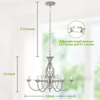Farmhouse Black Chandelier — 6-Light - View 7