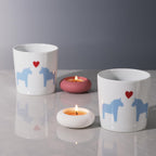Handcrafted Blue Candle — 6" - View 6