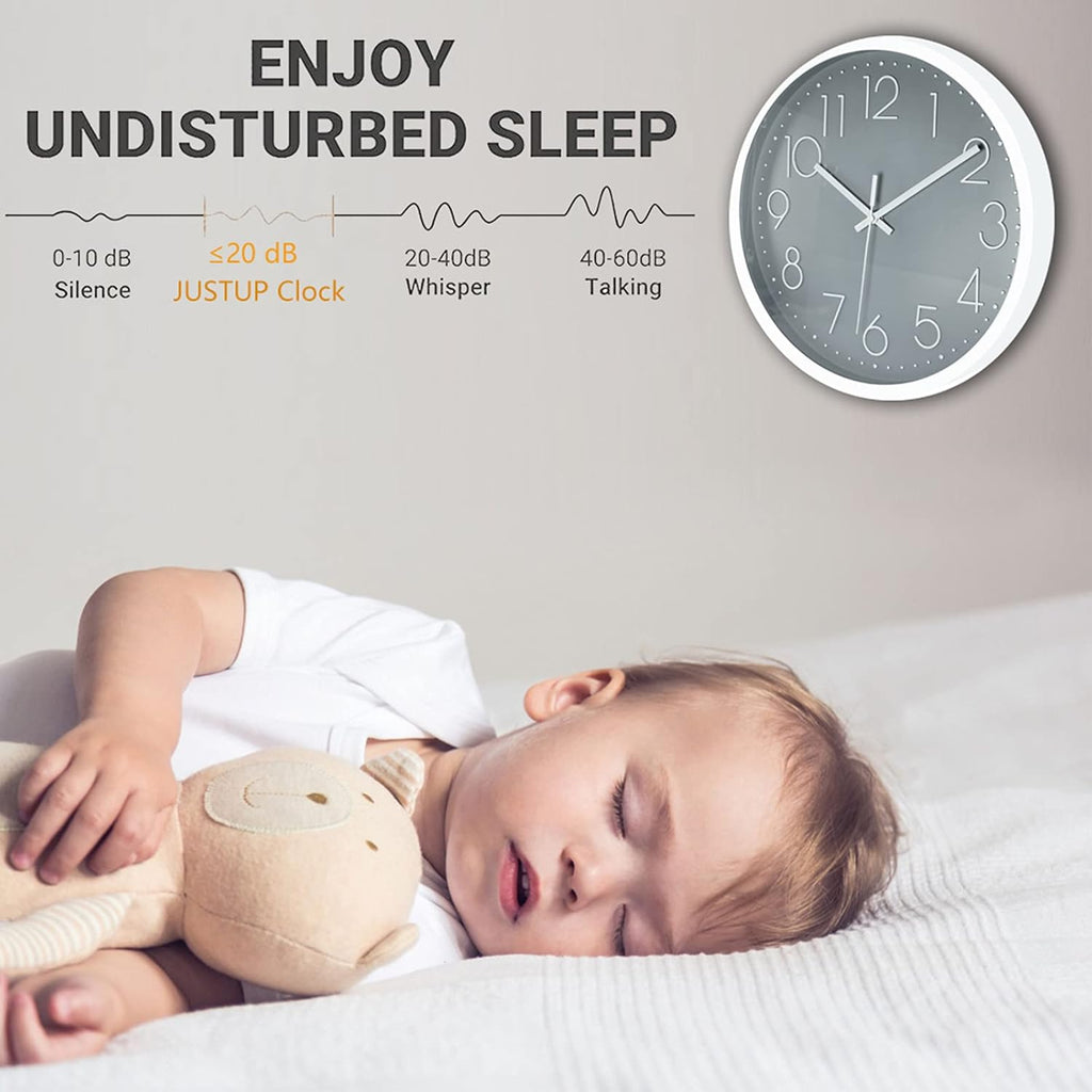Battery Operated Grey Wall Clock - View 4