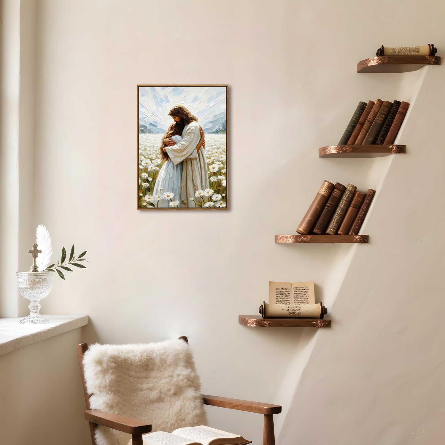 Framed Blue Wall Decor — 16" - View 4
