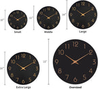 Battery Operated Luxe Black Wall Clock — 18" - View 4