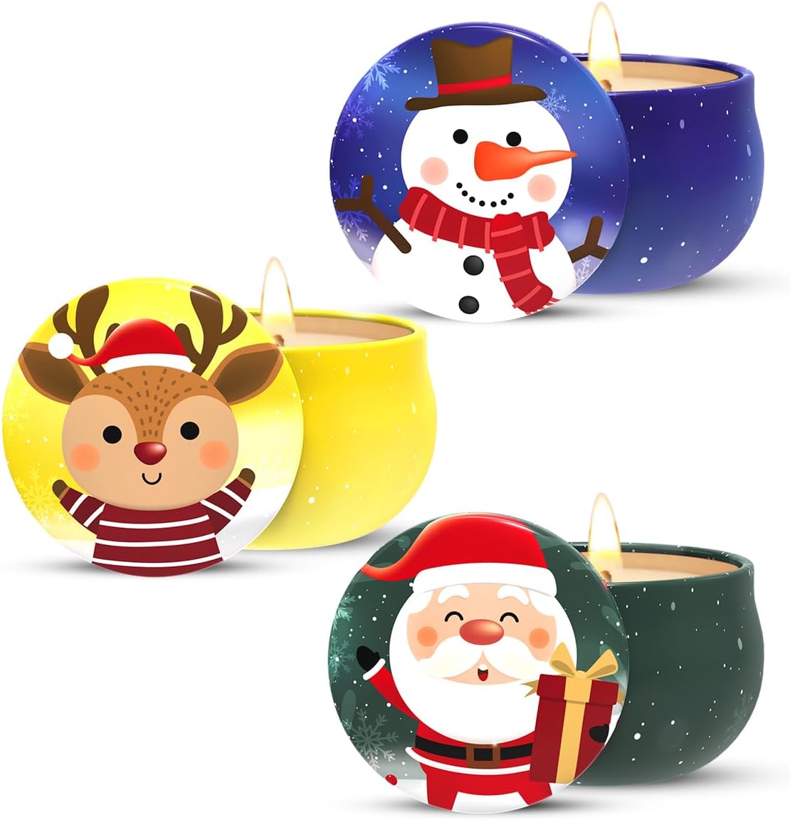Soy Wax Boho Blue Scented Candle — 3x2 — 3x2.5oz Christmas