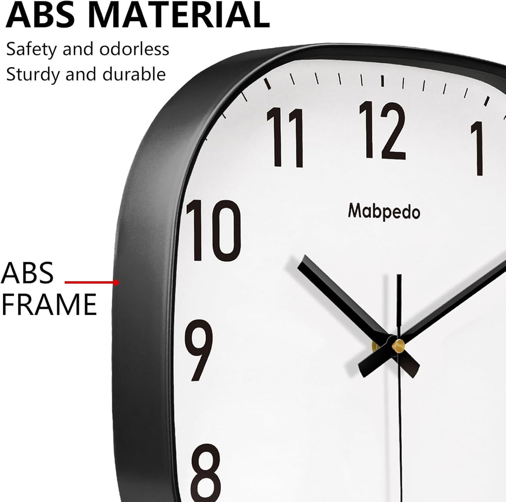 Battery Operated Black Wall Clock — 8" - View 7
