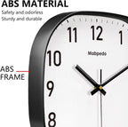 Battery Operated Black Wall Clock — 8" - View 7