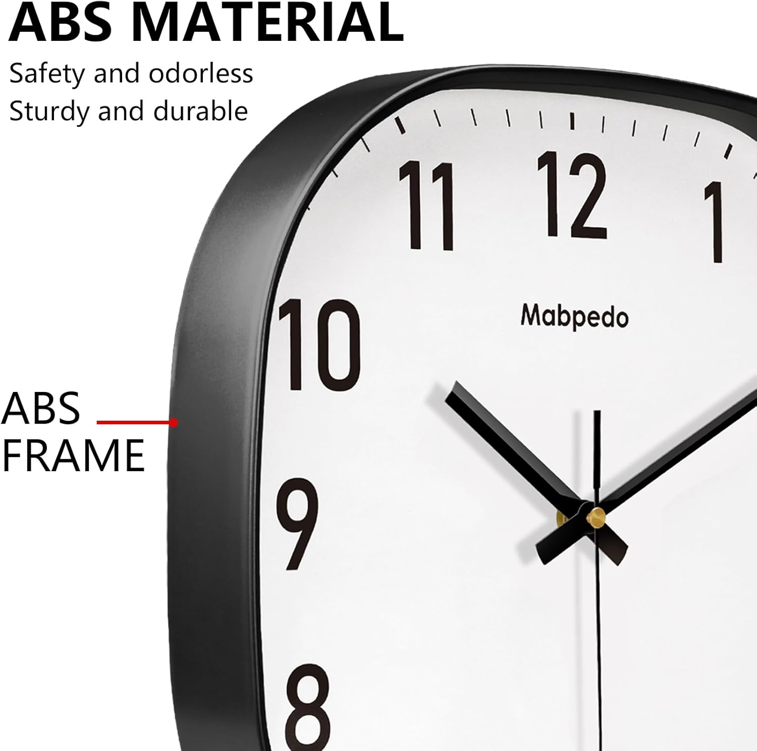 Battery Operated Black Wall Clock — 8" - View 7