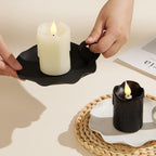 Modern Black Pillar Candle — 5.5" - View 5