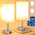 Dimmable Beige Bedside Lamp — Set of 2 - View 2