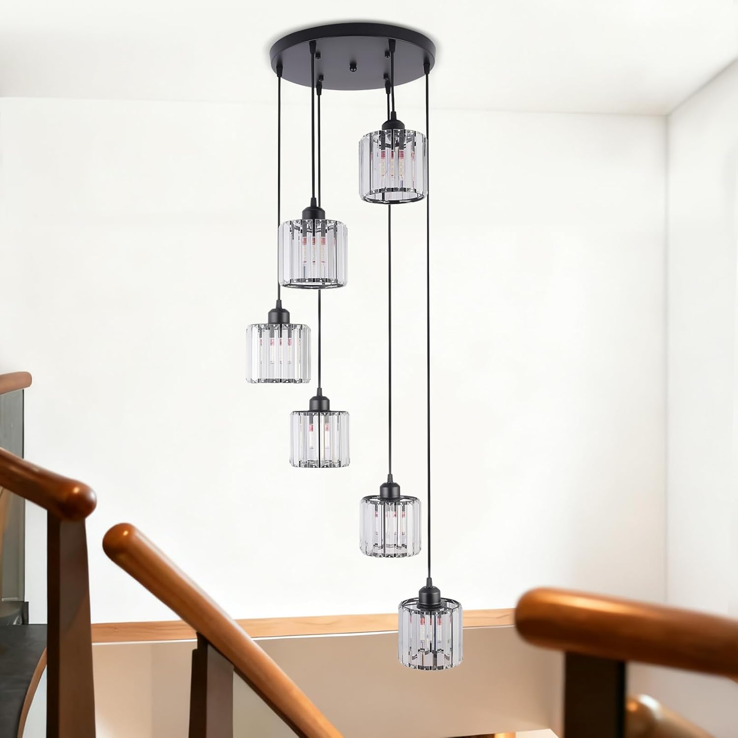 Adjustable Luxe Black Chandelier — 6T-Black