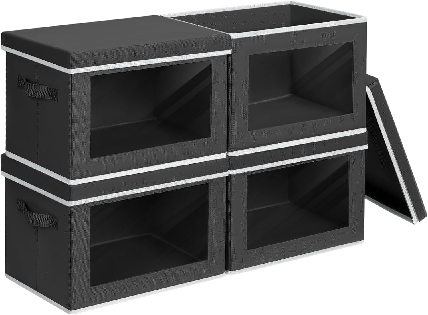 Beige Storage Bin — Black