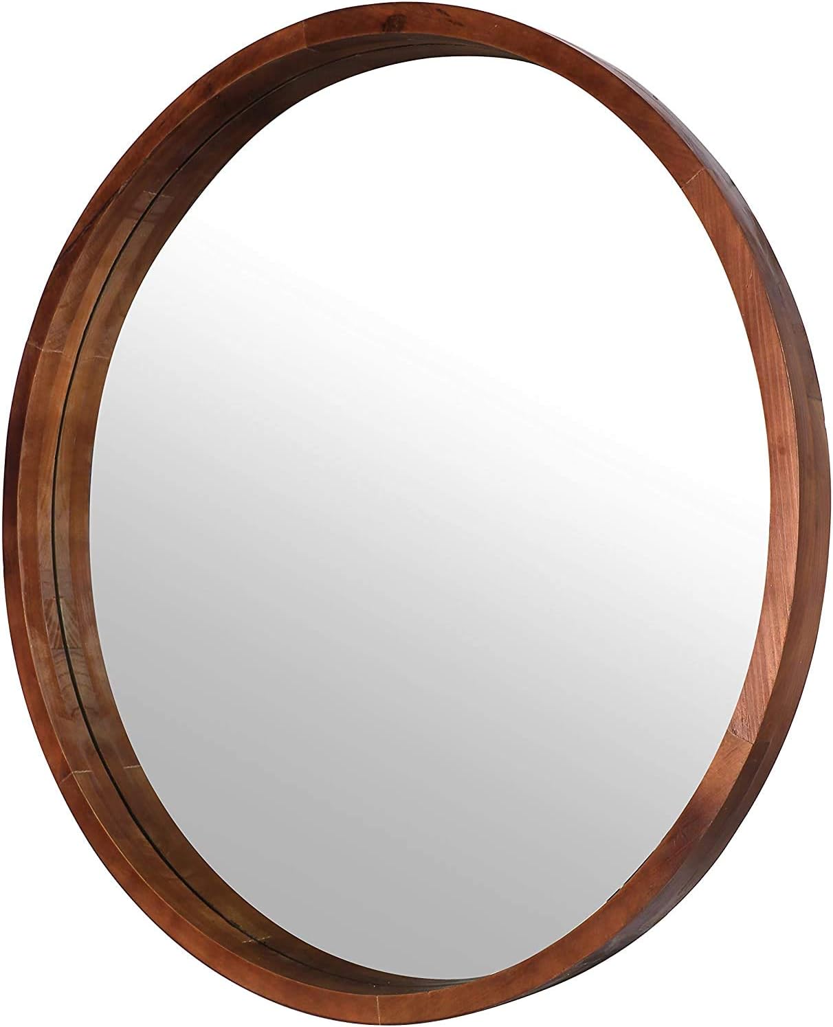 Farmhouse Beige Round Mirror — 22" - View 3
