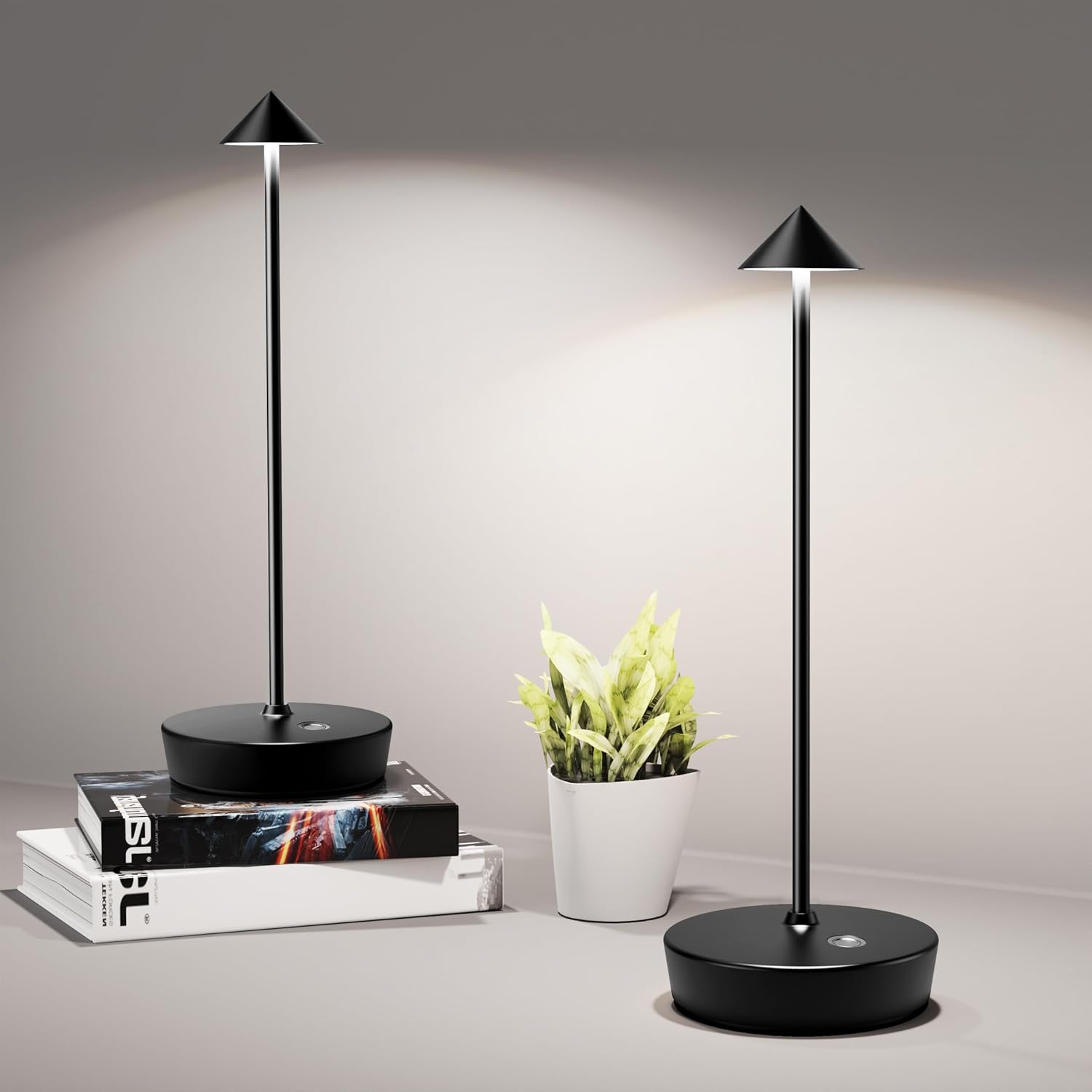 Cordless Luxe Black Desk Lamp — 2Pack Black