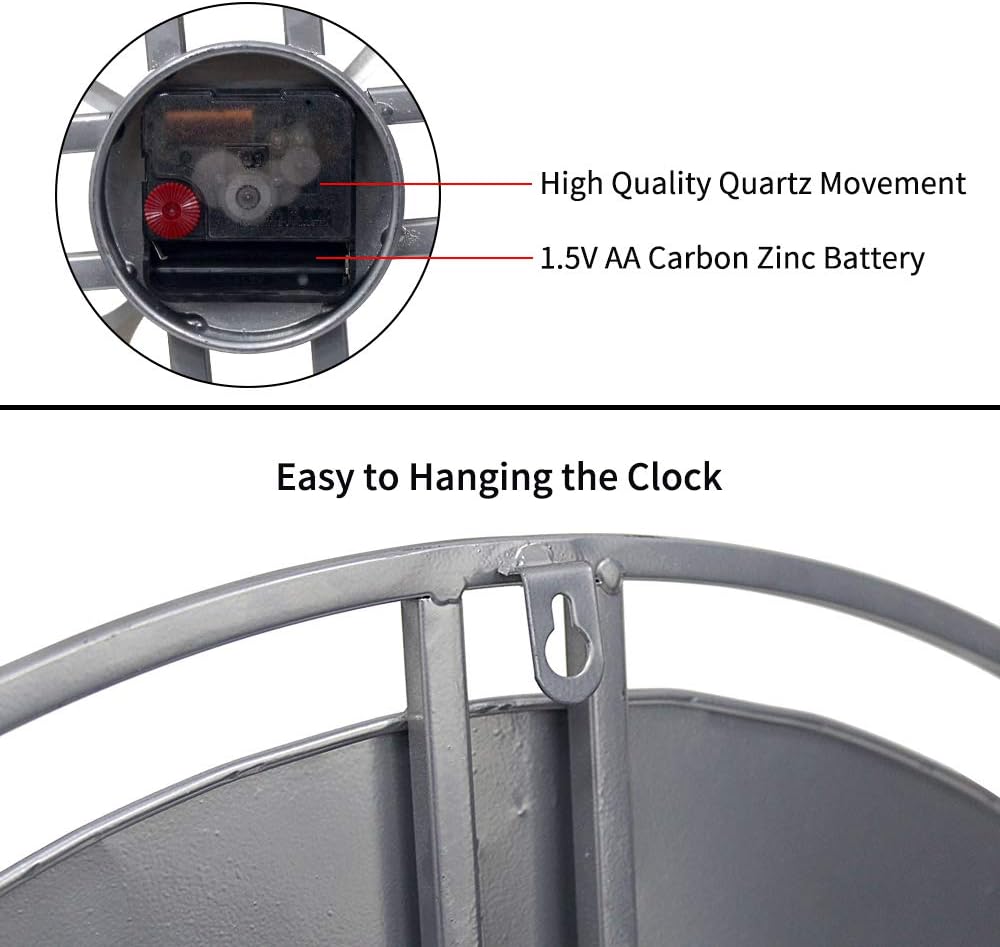 Farmhouse Grey Wall Clock — 30" - View 5