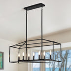 Adjustable Farmhouse Black Chandelier — 7-Light - View 9