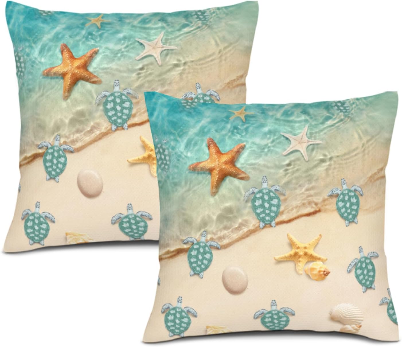 Boho Brown Throw Pillow Cover — 18" — Sea Turtles