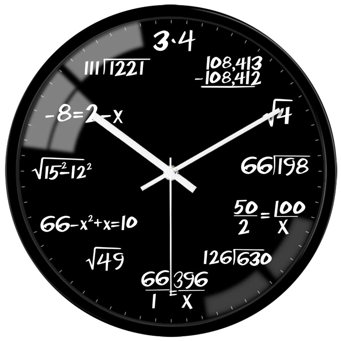 Battery Operated Glass Wall Clock — 12"