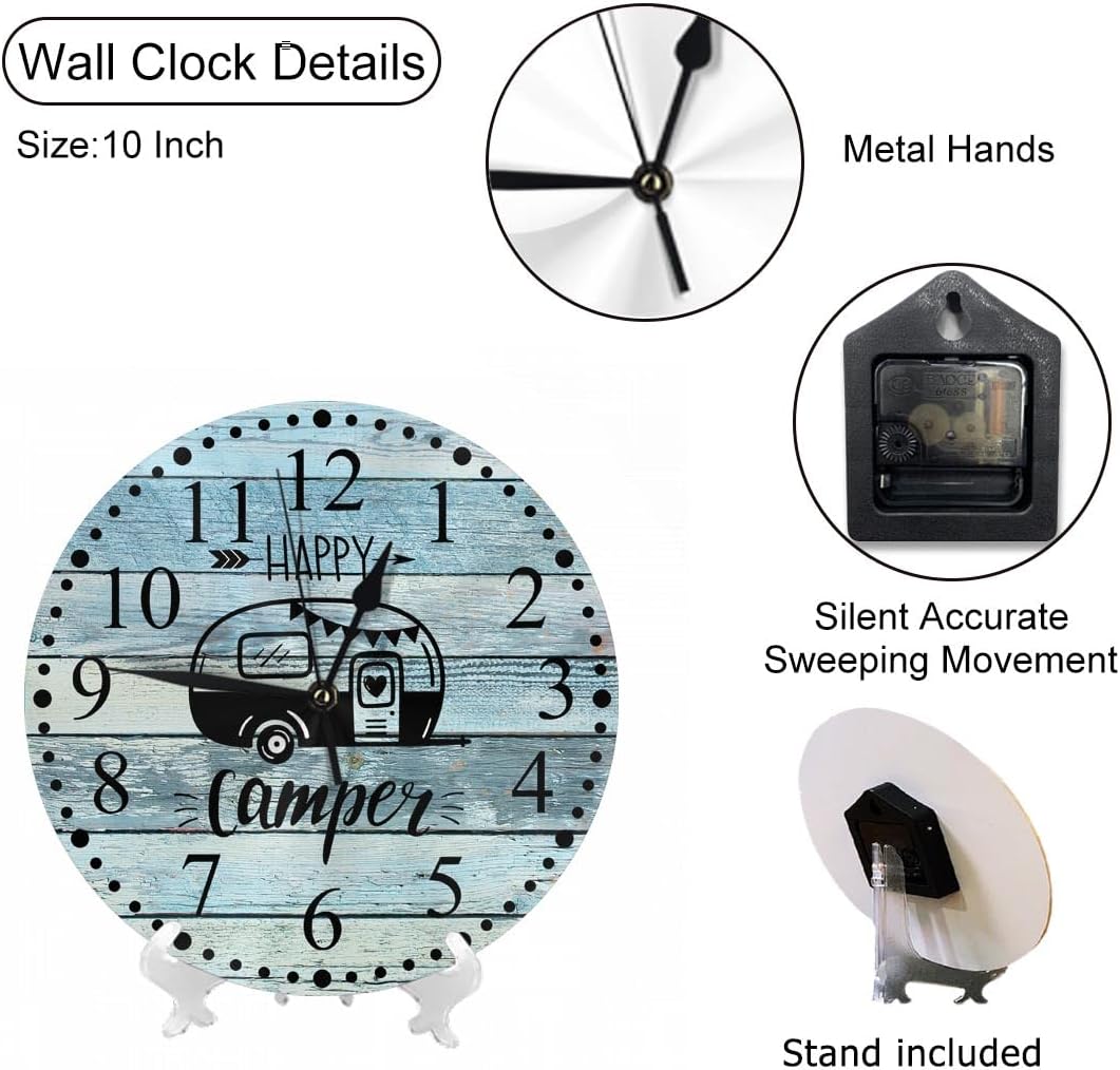 Battery Operated Modern Green Wall Clock — 10" - View 3