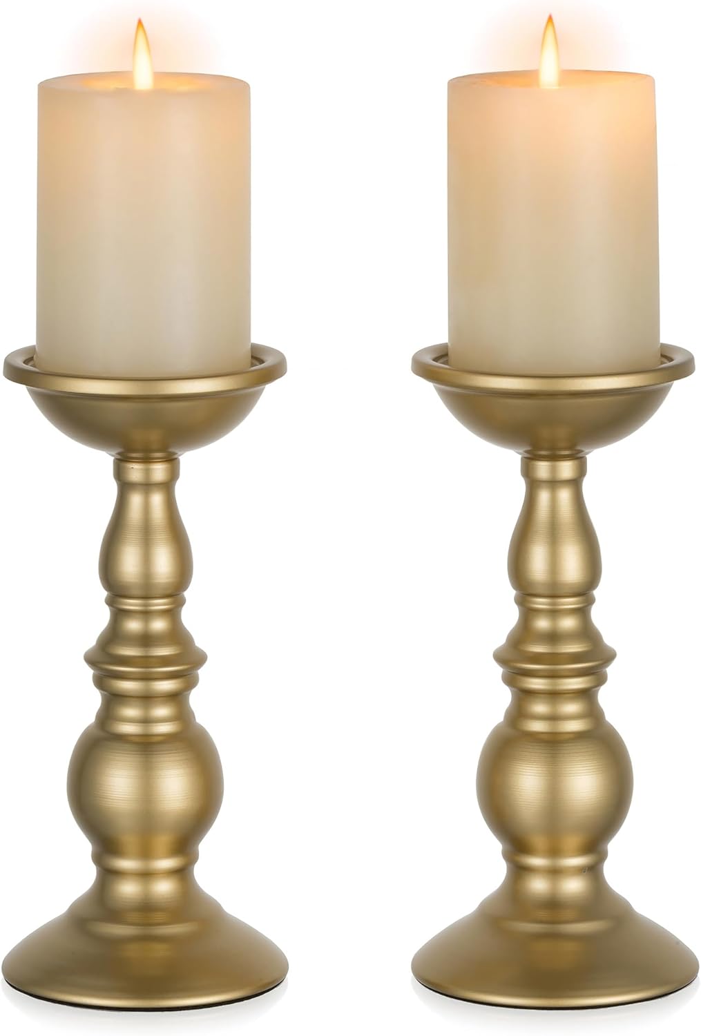 Vintage Luxe Black Pillar Candle — Gold