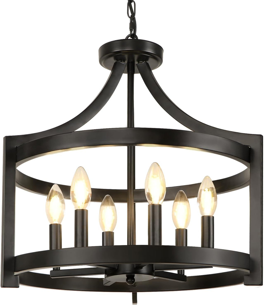 Convertible Farmhouse Black Chandelier — 6-Light - View 8