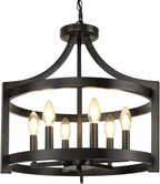 Convertible Farmhouse Black Chandelier — 6-Light - View 8