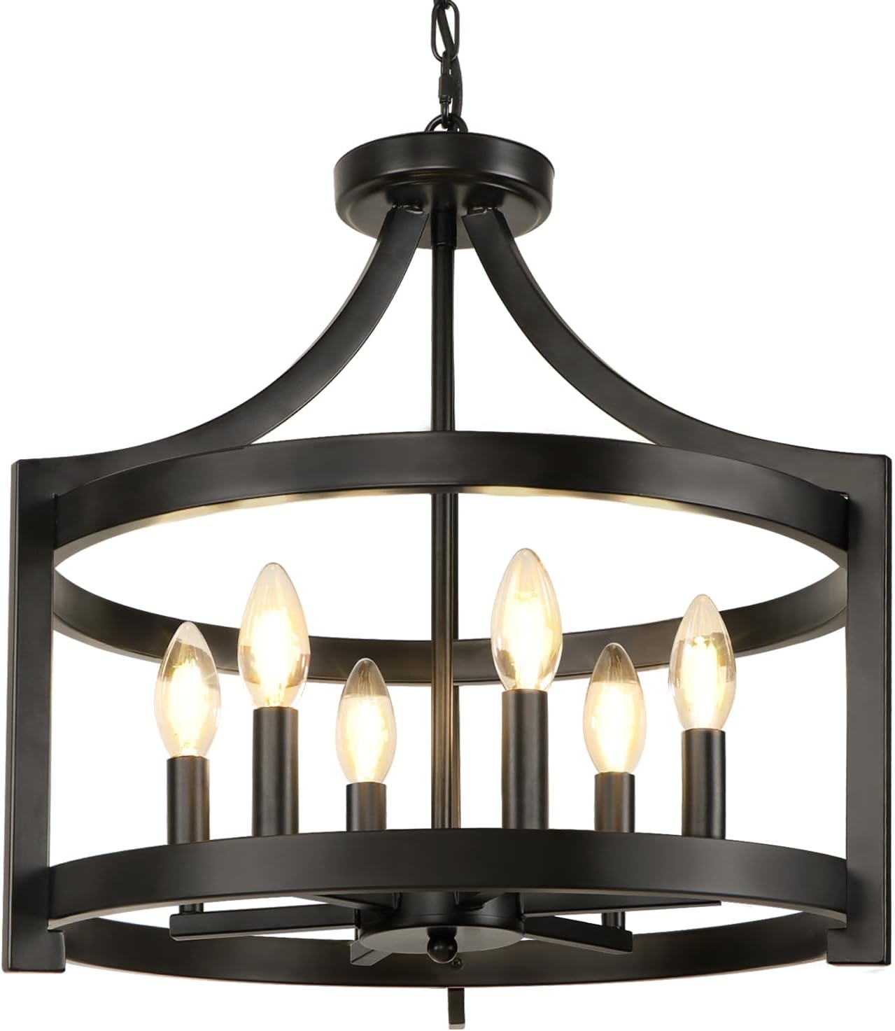 Convertible Farmhouse Black Chandelier — 6-Light - View 8