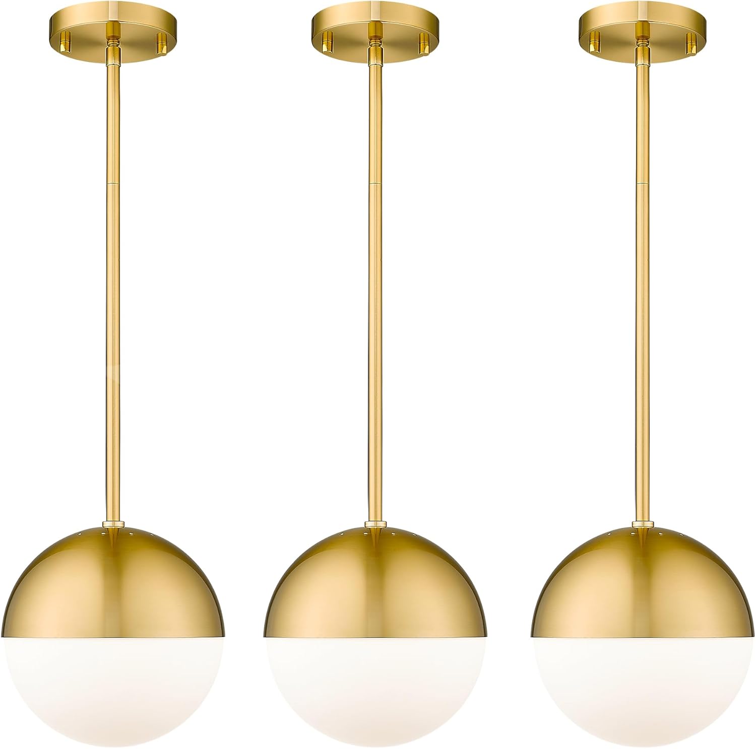 Adjustable Luxe Black Pendant Light — 6" — Gold