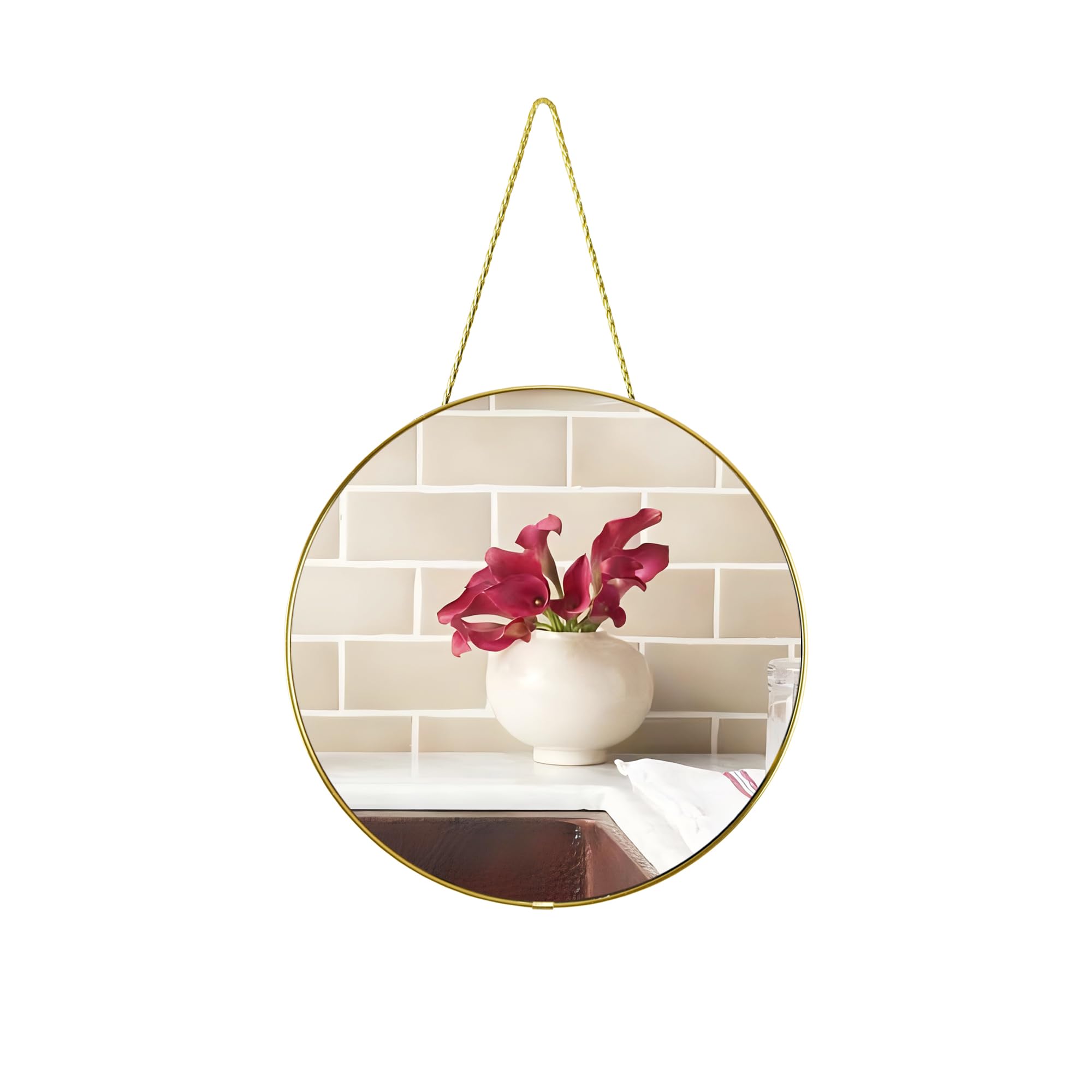 Round Luxe Black Wall Mirror — 12.6"