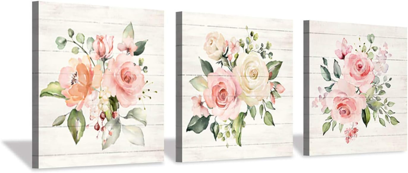Black Wall Art — 16" — Roses Bouquet