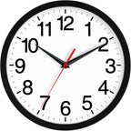 Battery Operated Modern Black Wall Clock — 8" — A_black