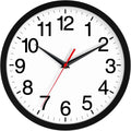 Battery Operated Modern Black Wall Clock — 14" — A_black