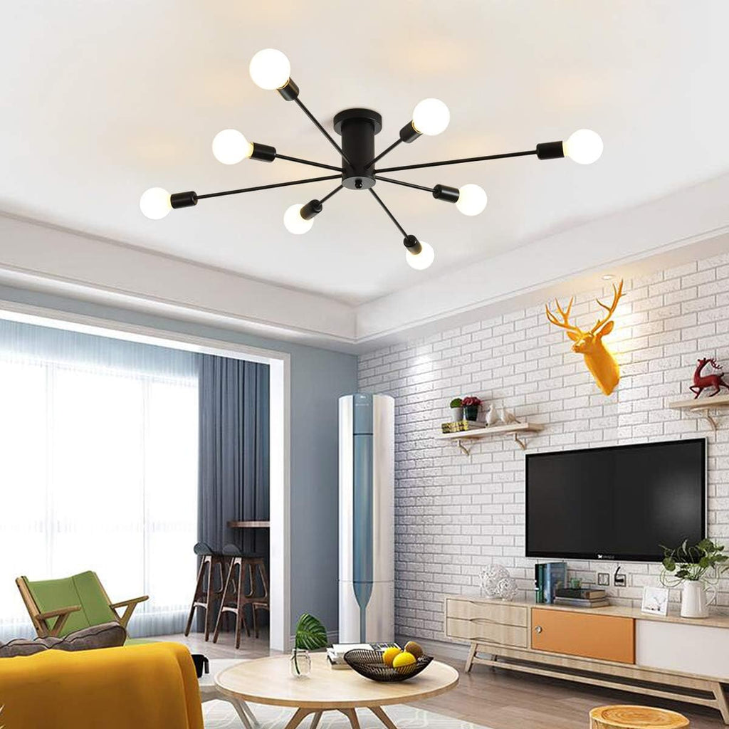 Farmhouse Black Chandelier — 10-Light — 8-Light,Black