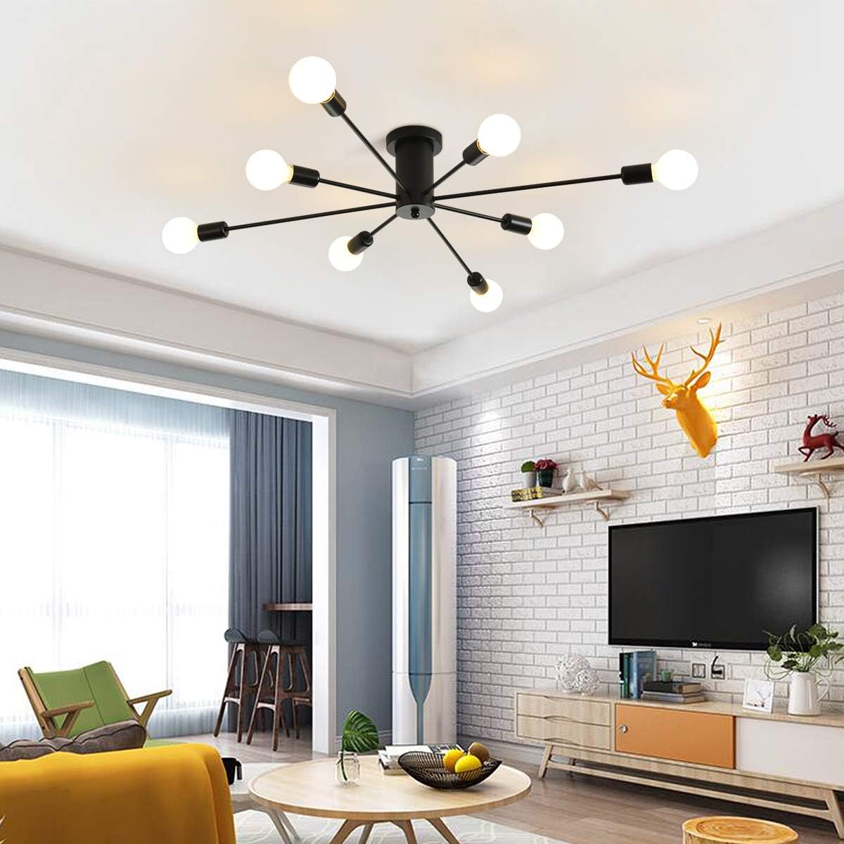 Farmhouse Black Chandelier — 10-Light — 8-Light,Black