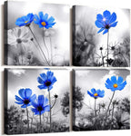 Modern Black Framed Wall Art — 12" — 16x16inches*4pcs