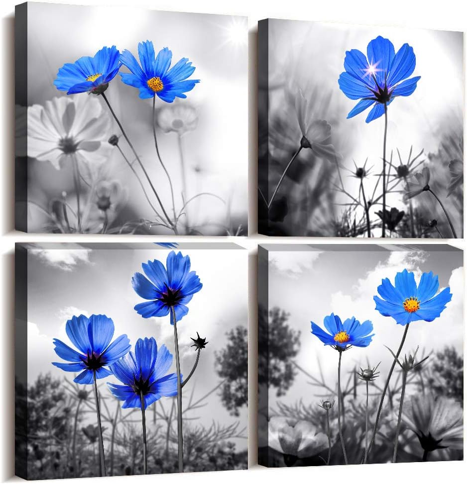 Modern Black Framed Wall Art — 12" — 16x16inches*4pcs