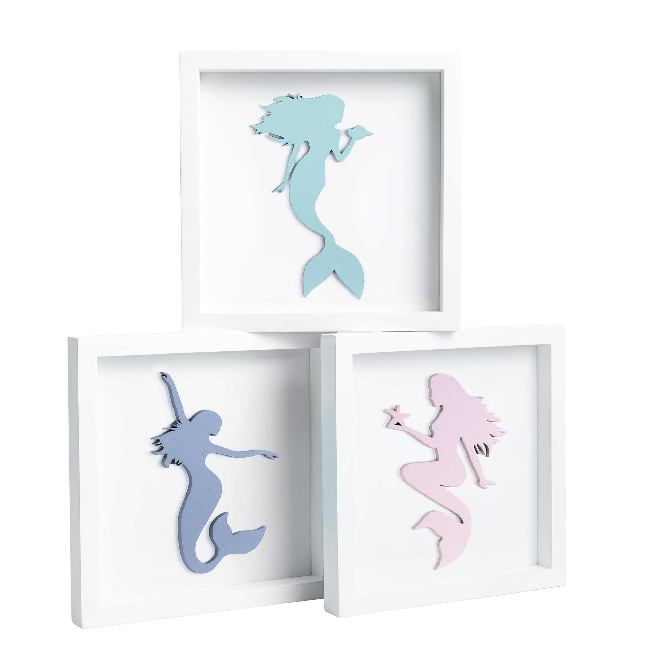 Framed Wood Wall Decor — Set of 3