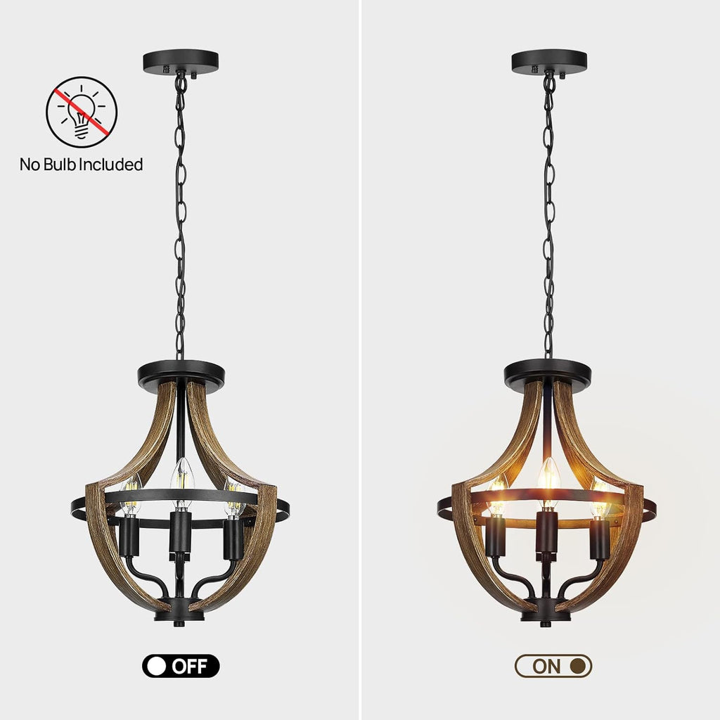 Vintage Farmhouse Metal Chandelier — 4-Light - View 3