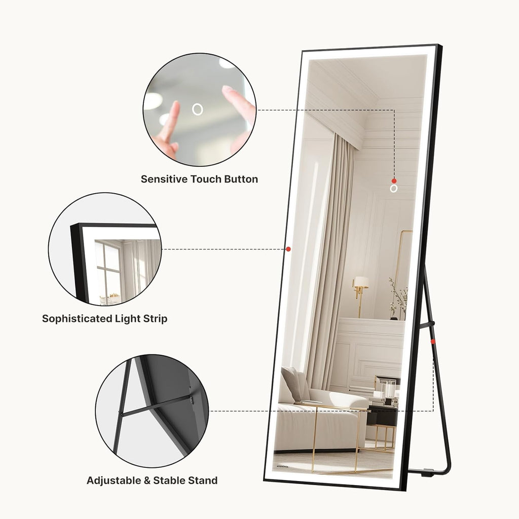 Adjustable Black Vanity Mirror — 56" - View 4