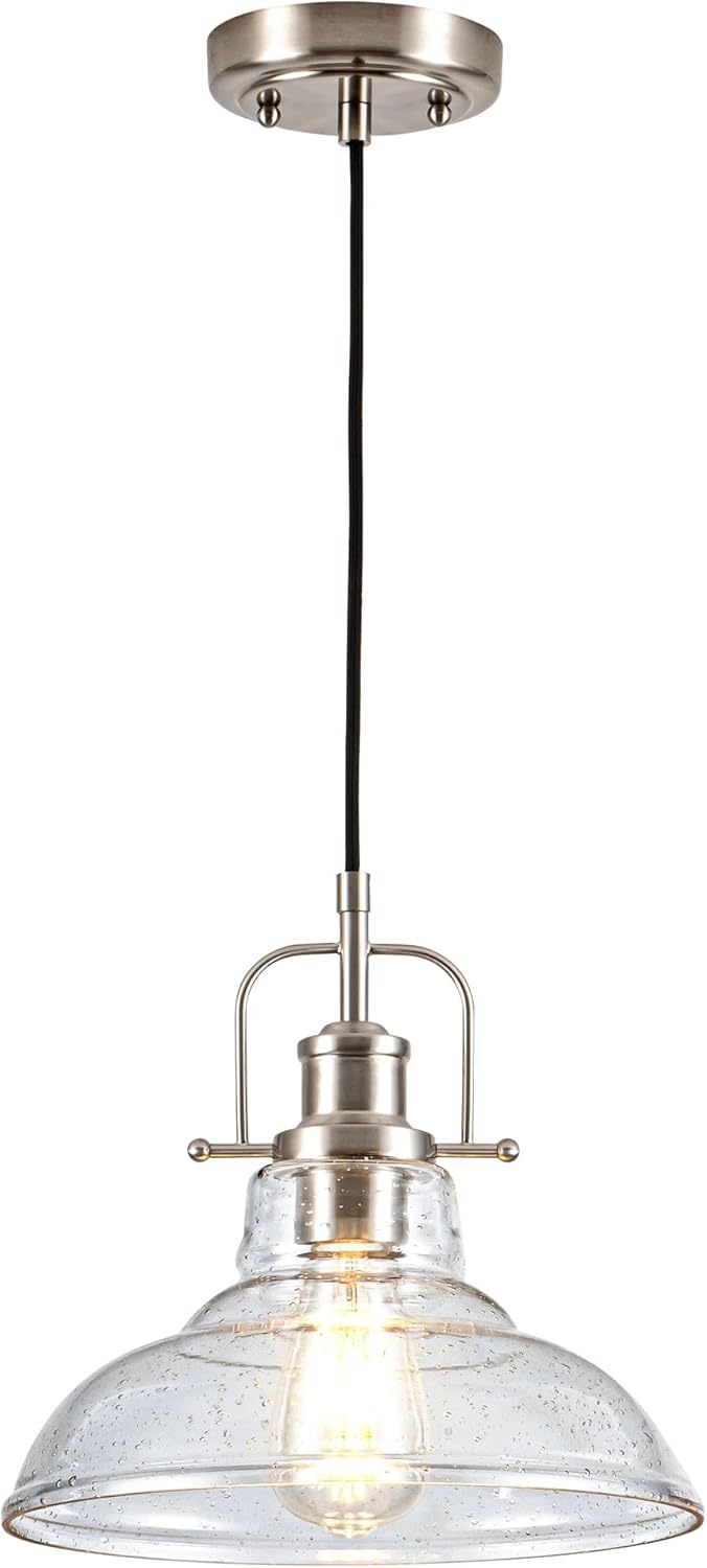 Adjustable Black Pendant Light — Silver