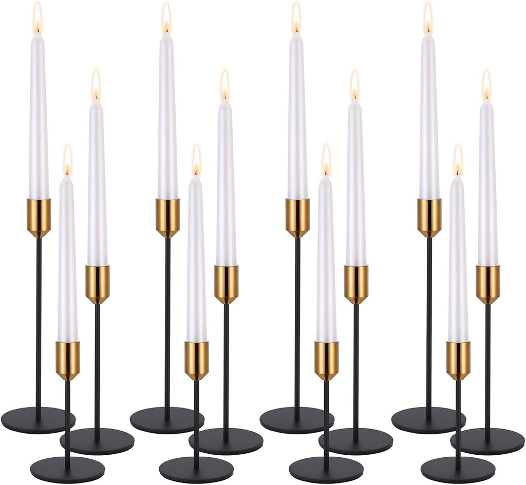 Luxe Black Candle — Set of 6 — Black+gold